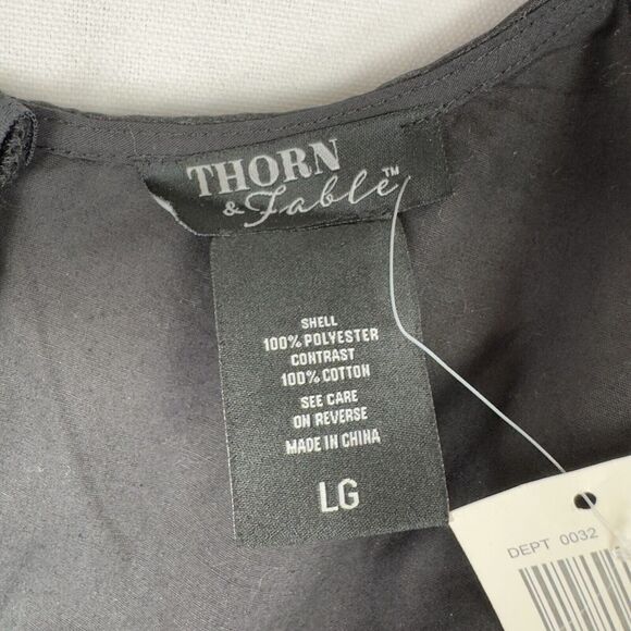 Hot Topic Dress Womens Large Black Chiffon Fit & Flare Whimsigoth Grunge Witchy - Picture 12 of 16